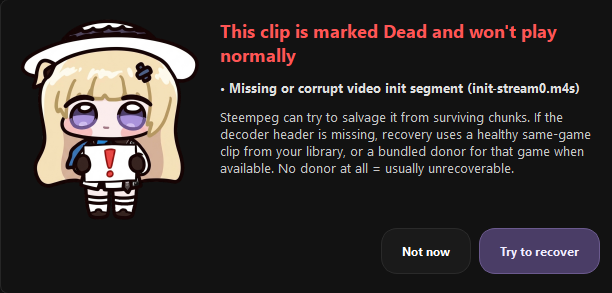Dead Clip dialog
