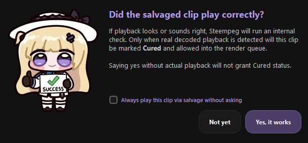 Salvage verification question